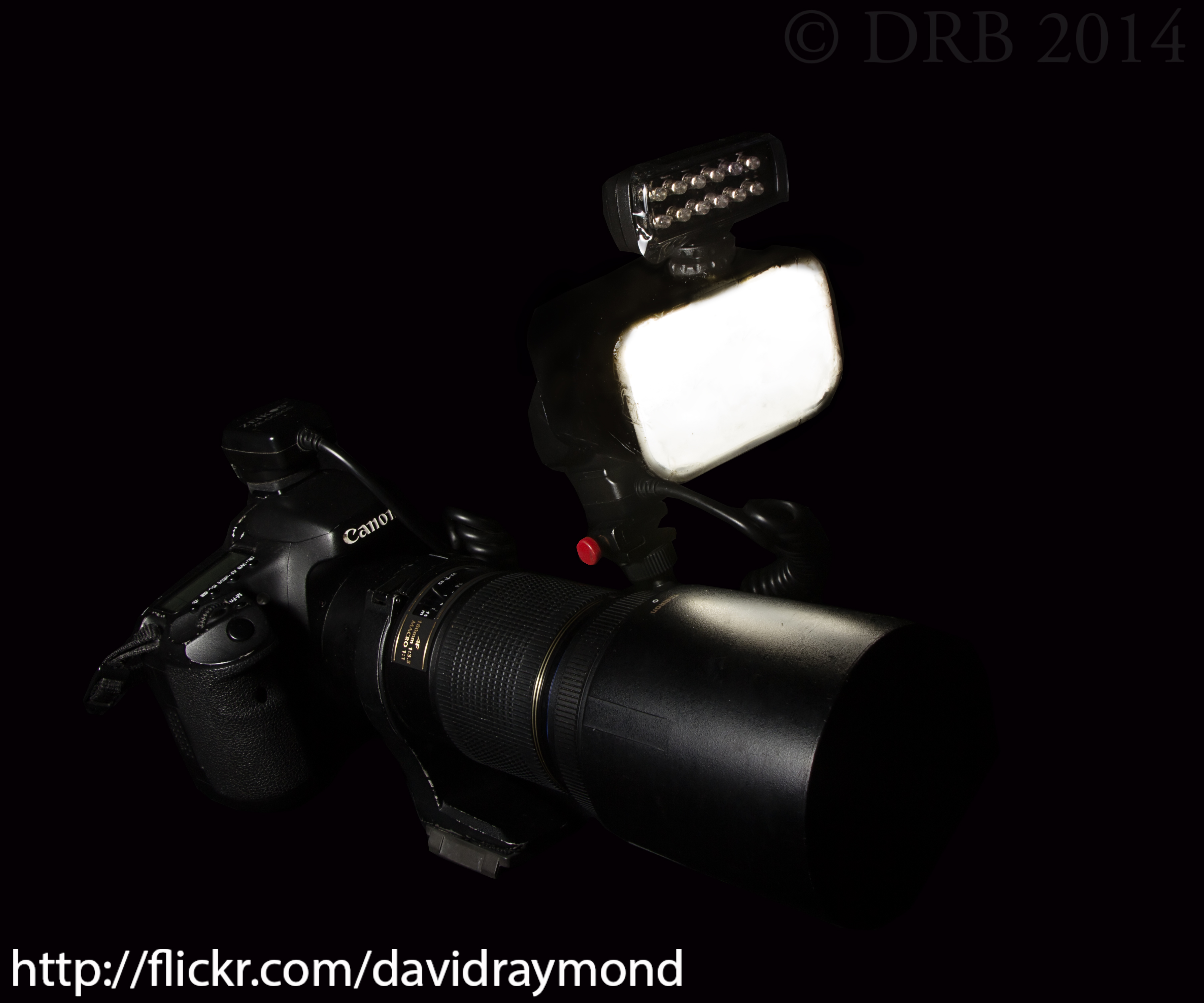 Macro flash and video LED setup